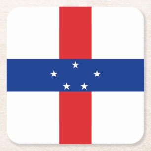 Dessous De Verre Carré Drapeau des Antilles Pays-Bas