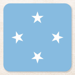Dessous De Verre Carré Drapeau des États fédérés de Micronésie