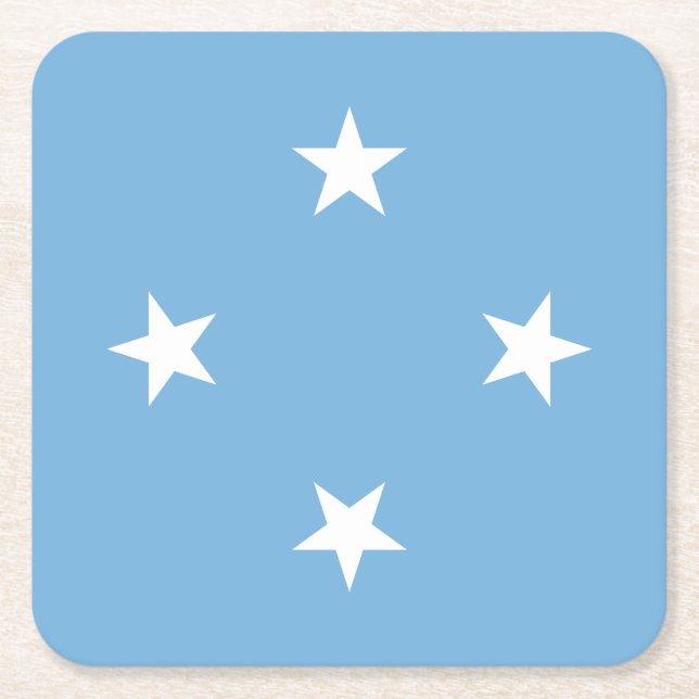 Dessous De Verre Carré Drapeau des États fédérés de Micronésie (Devant)