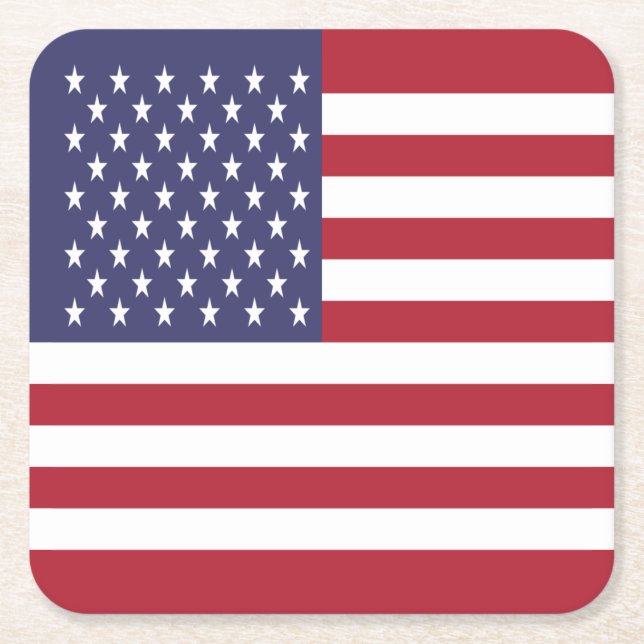 Dessous De Verre Carré Drapeau des États-Unis (Devant)