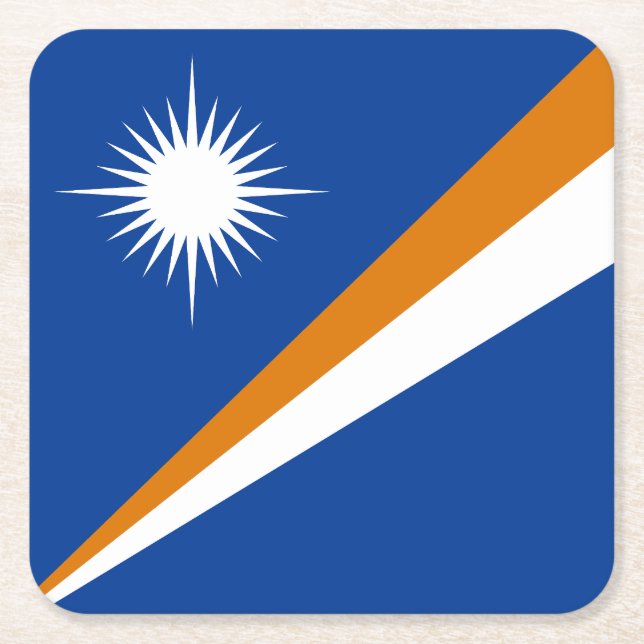 Dessous De Verre Carré Drapeau des Îles Marshall (Devant)