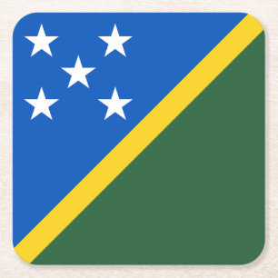 Dessous De Verre Carré Drapeau des Îles Salomon