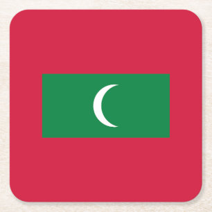 Dessous De Verre Carré Drapeau des Maldives