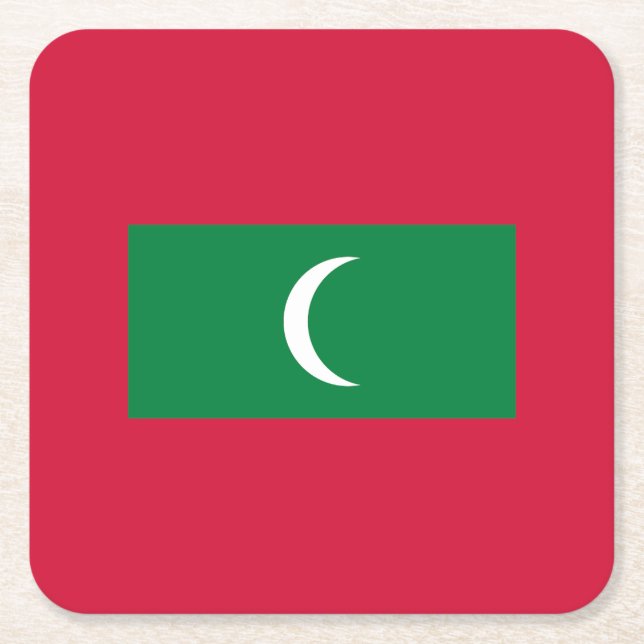 Dessous De Verre Carré Drapeau des Maldives (Devant)