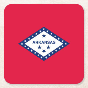 Dessous De Verre Carré Drapeau d'État Arkansas