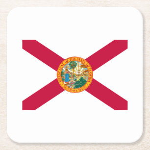 Dessous De Verre Carré Drapeau d'État de Floride