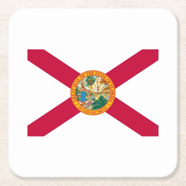 Dessous De Verre Carré Drapeau d'État de Floride (Devant)