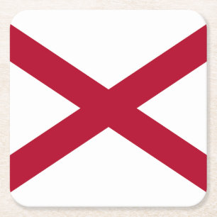 Dessous De Verre Carré Drapeau d'État de l'Alabama