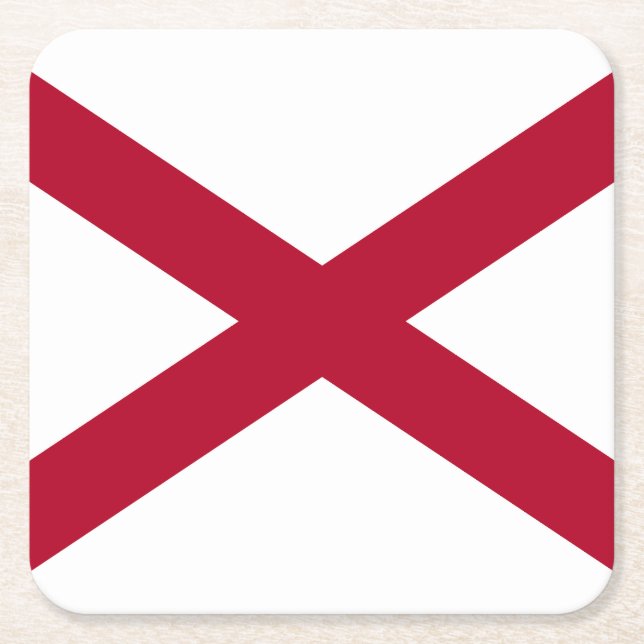 Dessous De Verre Carré Drapeau d'État de l'Alabama (Devant)