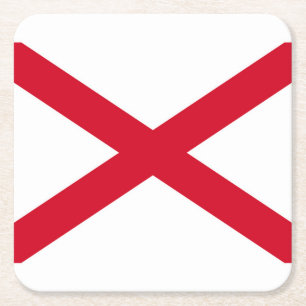 Dessous De Verre Carré Drapeau d'État de l'Alabama