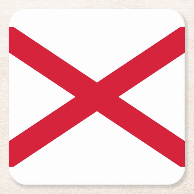 Dessous De Verre Carré Drapeau d'État de l'Alabama (Devant)