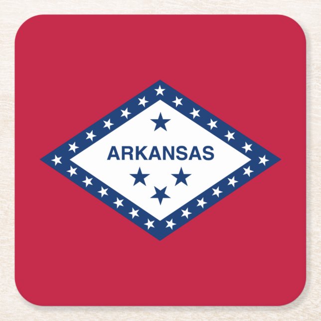 Dessous De Verre Carré Drapeau d'État de l'Arkansas (Devant)