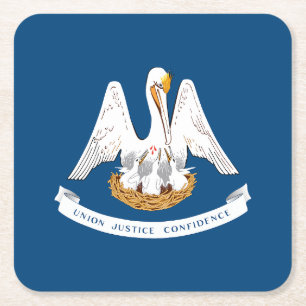 Dessous De Verre Carré Drapeau d'État de Louisiane