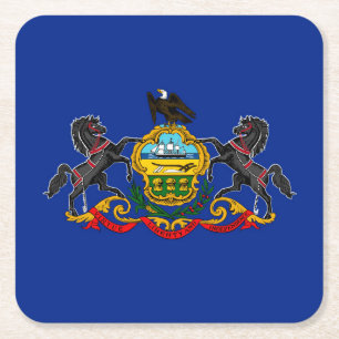 Dessous De Verre Carré Drapeau d'État de Pennsylvanie