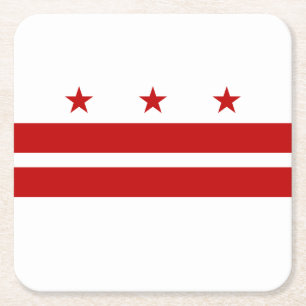 Dessous De Verre Carré Drapeau d'État de Washington DC