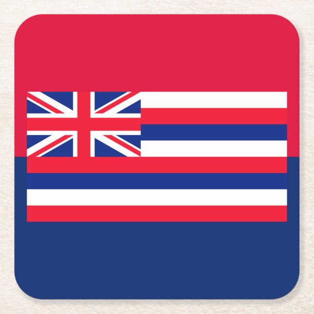 Dessous De Verre Carré Drapeau d'État d'Hawaii (Devant)