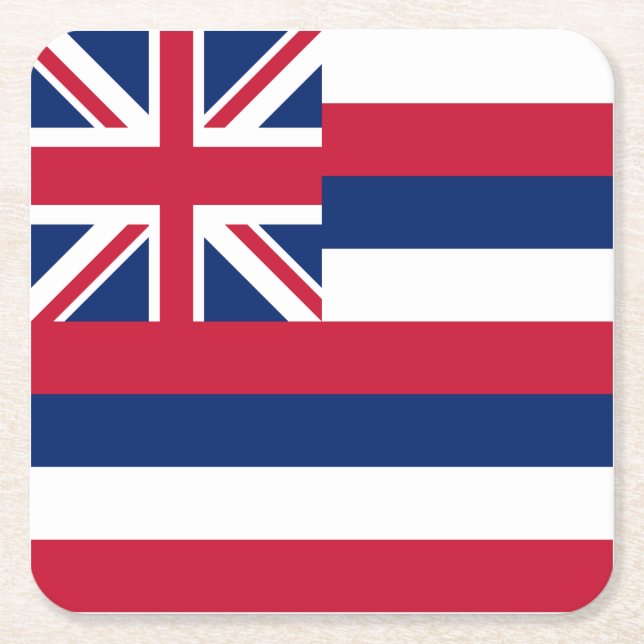 Dessous De Verre Carré Drapeau d'État d'Hawaii (Devant)