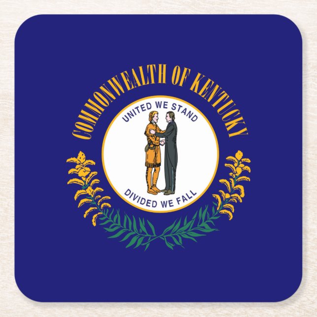 Dessous De Verre Carré Drapeau d'État du Kentucky (Devant)