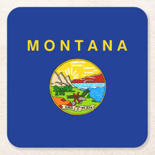 Dessous De Verre Carré Drapeau d'État du Montana