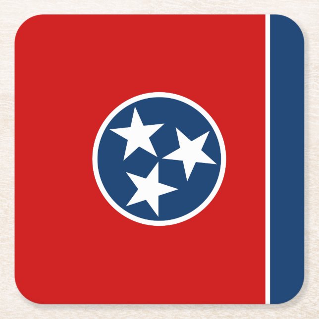Dessous De Verre Carré Drapeau d'état du Tennessee (Devant)