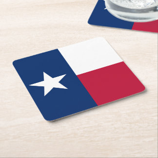Dessous De Verre Carré Drapeau d'état du Texas - couleur authentique de