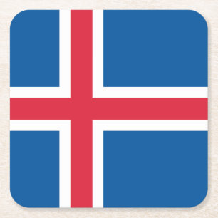 Dessous De Verre Carré Drapeau d'Islande