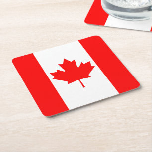 Dessous De Verre Carré Drapeau du Canada