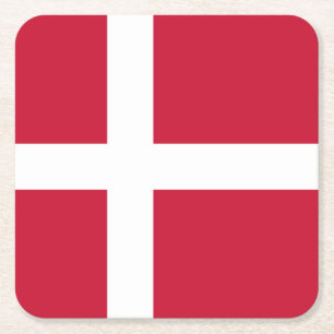 Dessous De Verre Carré Drapeau du Danemark