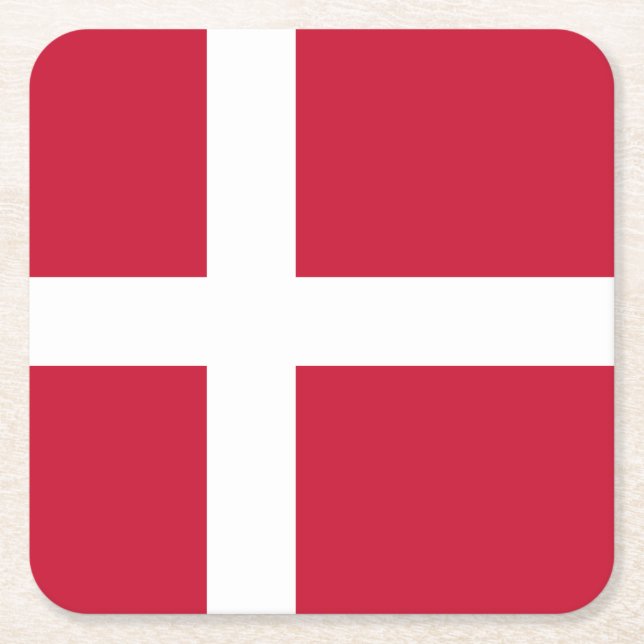 Dessous De Verre Carré Drapeau du Danemark (Devant)
