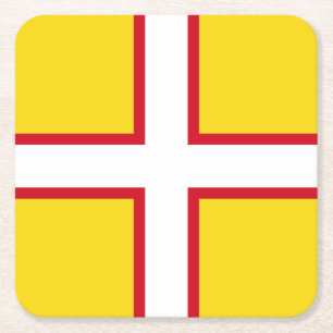 Dessous De Verre Carré Drapeau du Dorset