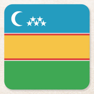 Dessous De Verre Carré Drapeau du Karakalpakstan