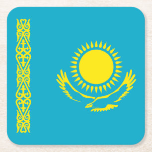 Dessous De Verre Carré Drapeau du Kazakhstan