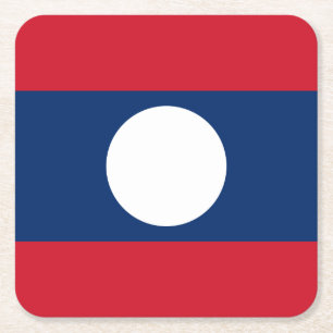 Dessous De Verre Carré Drapeau du Laos