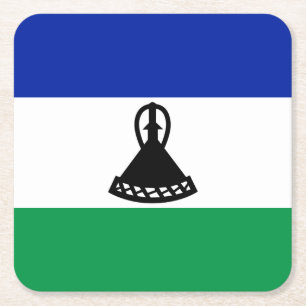 Dessous De Verre Carré Drapeau du Lesotho