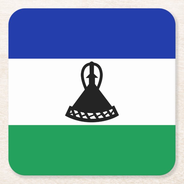 Dessous De Verre Carré Drapeau du Lesotho (Devant)