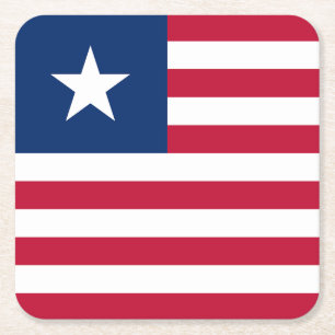 Dessous De Verre Carré Drapeau du Liberia