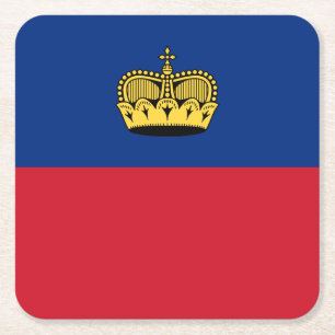 Dessous De Verre Carré Drapeau du Liechtenstein