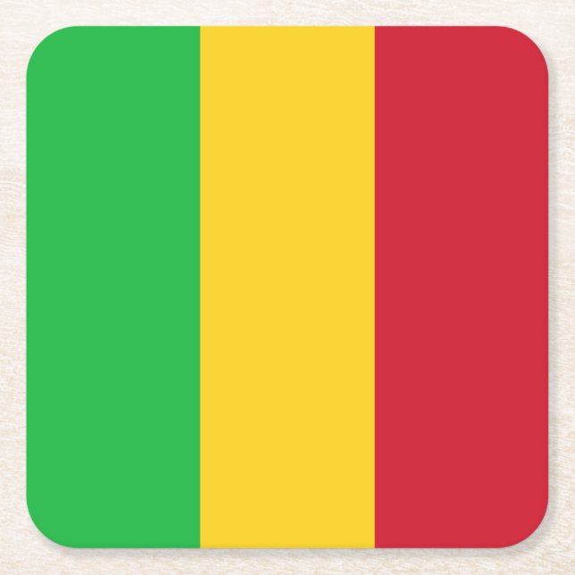 Dessous De Verre Carré Drapeau du Mali (Devant)