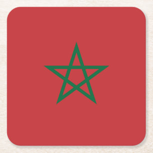 Dessous De Verre Carré Drapeau du Maroc