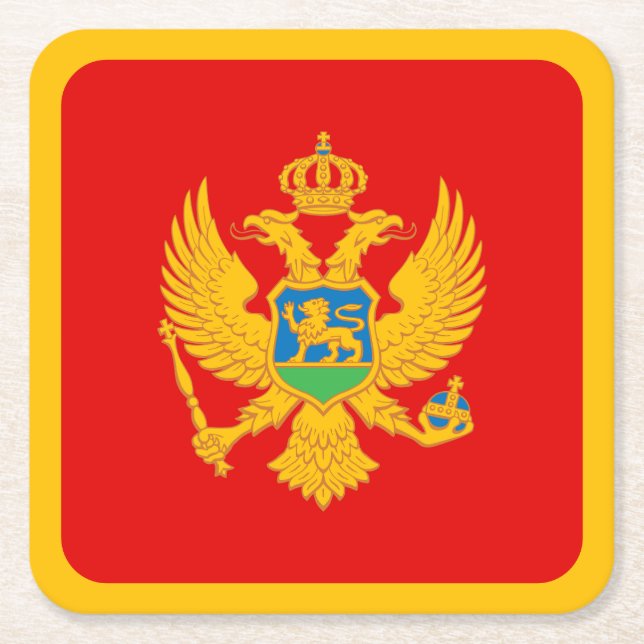 Dessous De Verre Carré Drapeau du Monténégro (Devant)