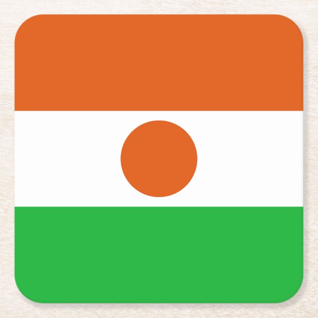 Dessous De Verre Carré Drapeau du Niger (Devant)