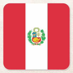 Dessous De Verre Carré Drapeau du Pérou