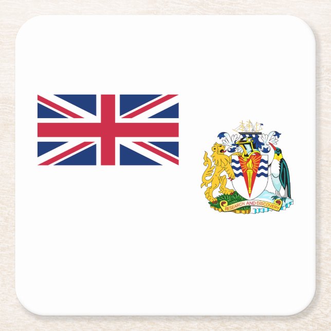 Dessous De Verre Carré Drapeau du territoire antarctique britannique (Devant)