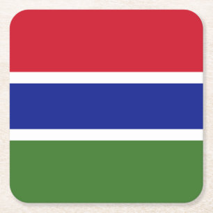 Dessous De Verre Carré Drapeau Gambie