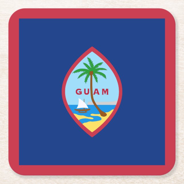 Dessous De Verre Carré Drapeau Guam (Devant)
