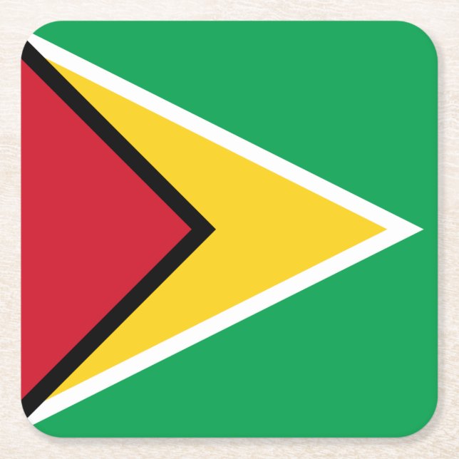 Dessous De Verre Carré Drapeau Guyana (Devant)