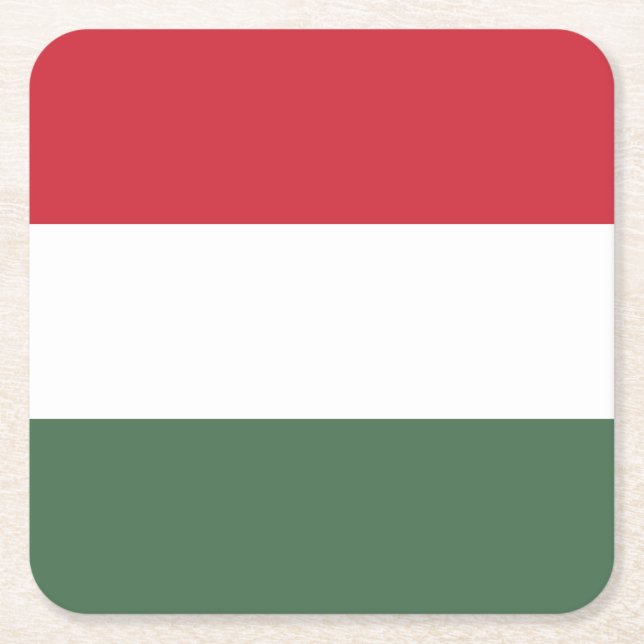 Dessous De Verre Carré Drapeau Hongrie (Devant)