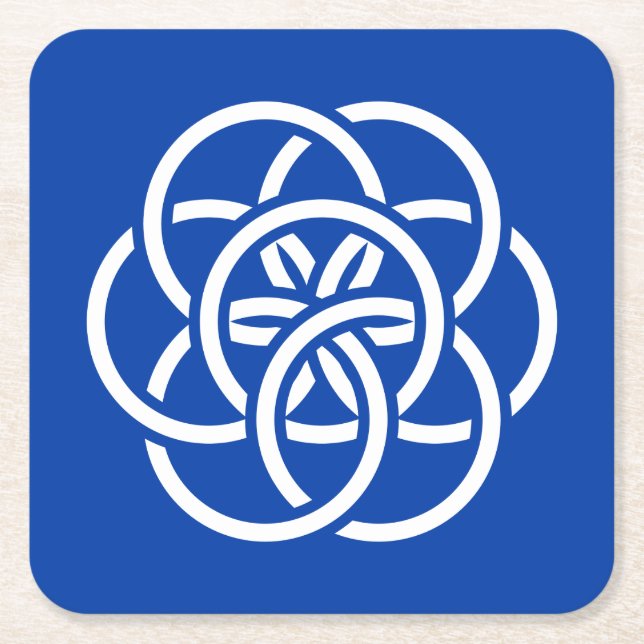 Dessous De Verre Carré Drapeau international de la planète Terre (Devant)