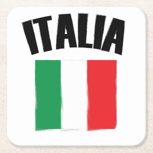 Dessous De Verre Carré Drapeau Italie