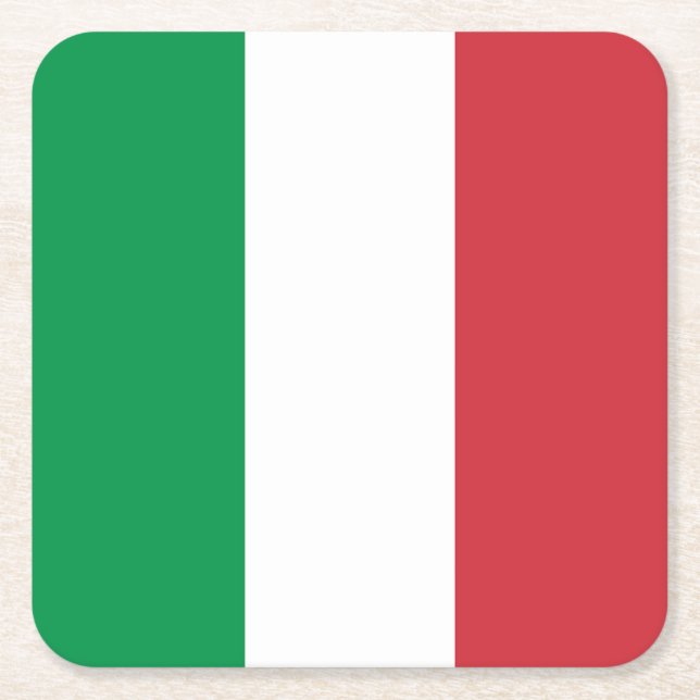 Dessous De Verre Carré Drapeau Italie (Devant)